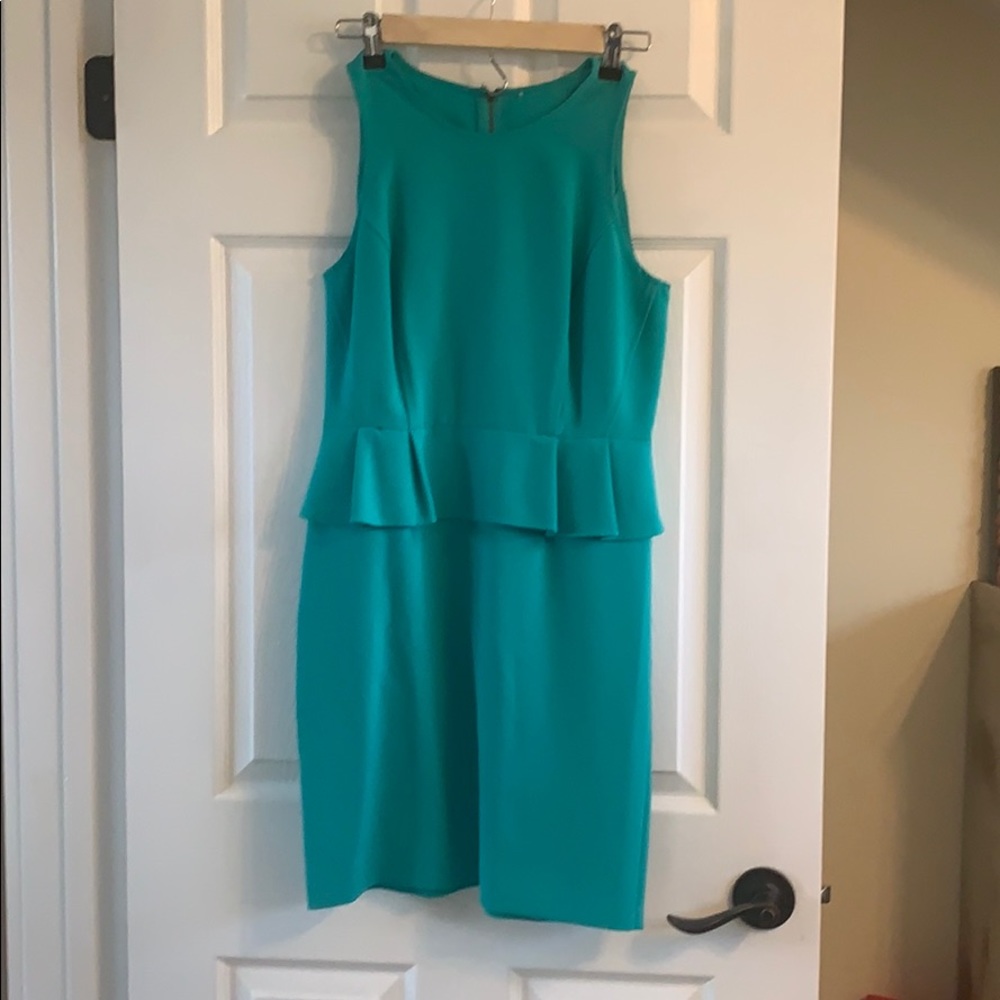 Teal peplum dress